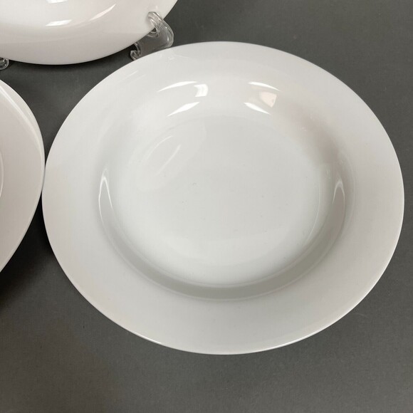 Crate & Barrel Rimmed Bowls Pasta Soup Cereal All White 8 7/8" Lot of 3 - Picture 4 of 8